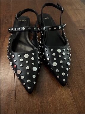 NEW EXE Iris Closed TOE Studded Sling Back Sandals SIZE 8.5 EU 39